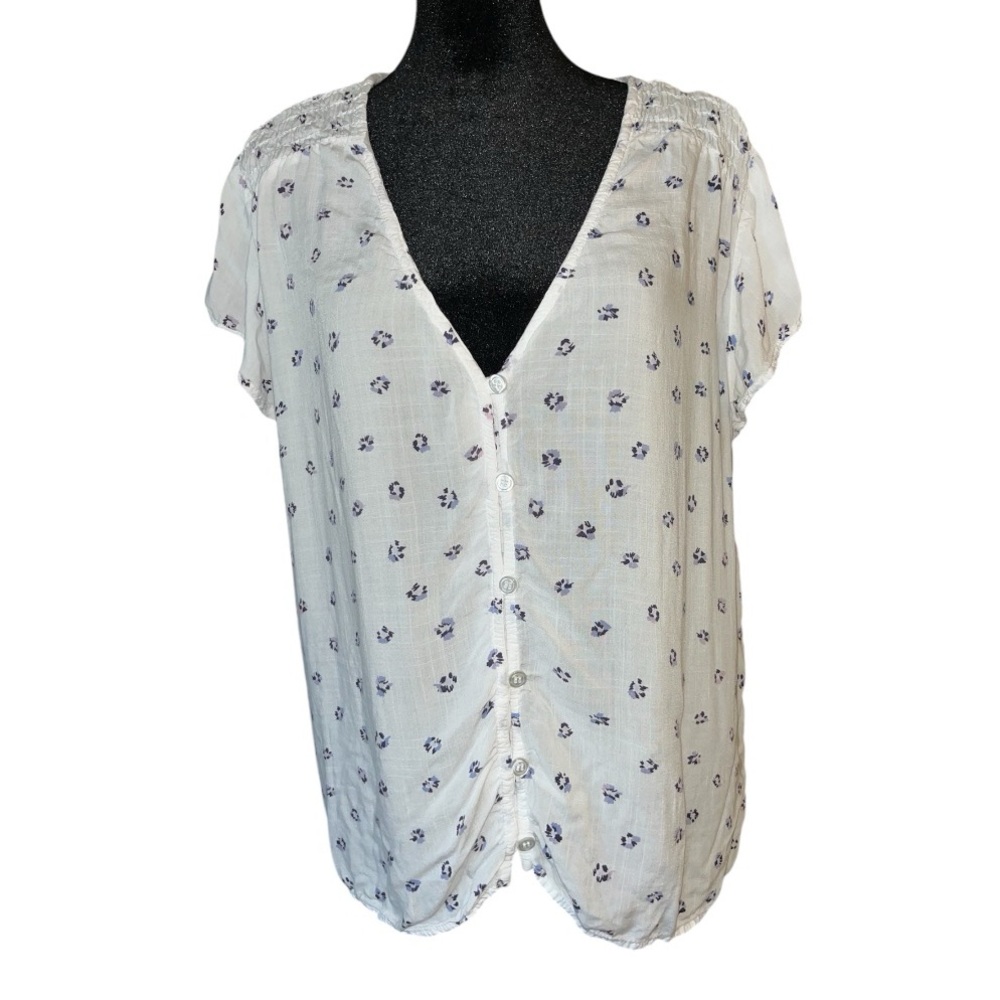 Cloth & Stone Floral Open Sleeve Blouse